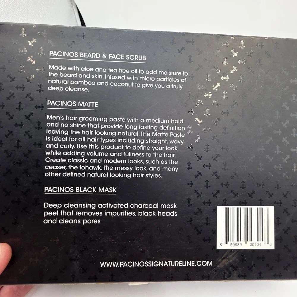 Pacinos Signature Line 3pc Set Beard Face Scrub Matte Paste Mask Grooming N4